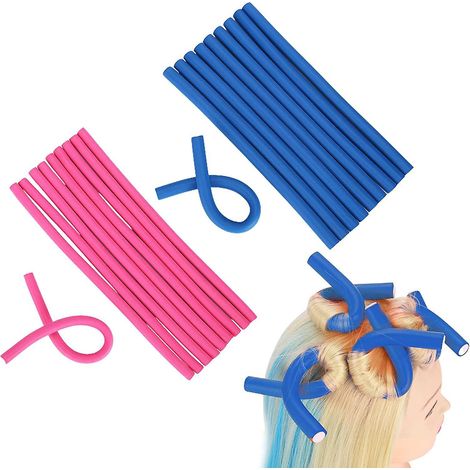 20 Pices Tiges De Curling Flexible, Les Cheveux Sans Chaleur Ni Dommages Rouleaux De Cheveux Torsads En Mousse Bigoudis De Cheveux Pour Boucles Fr (1/5)