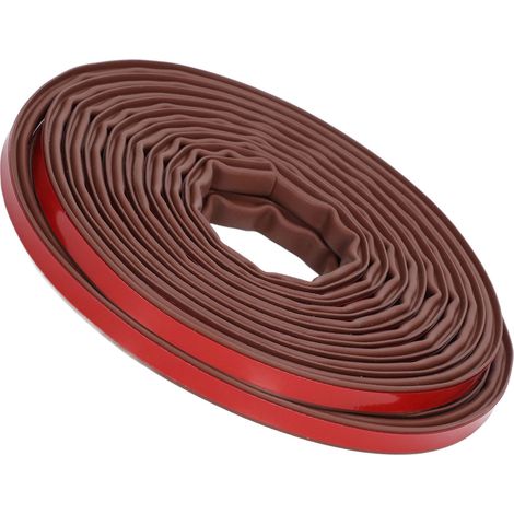 Joint d'étanchéité de porte de 6 m en caoutchouc silicone auto-adhésif, joint d'étanchéité marron pour fenêtre, hauteur 6 mm / 0,2 po (1/5)