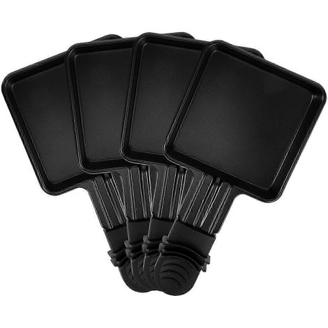 Lot de 4 mini-poêles à raclette carrées en acier inoxydable pour barbecue et fromage fondu - 18 x 87 x 1 cm - Noir (1/5)