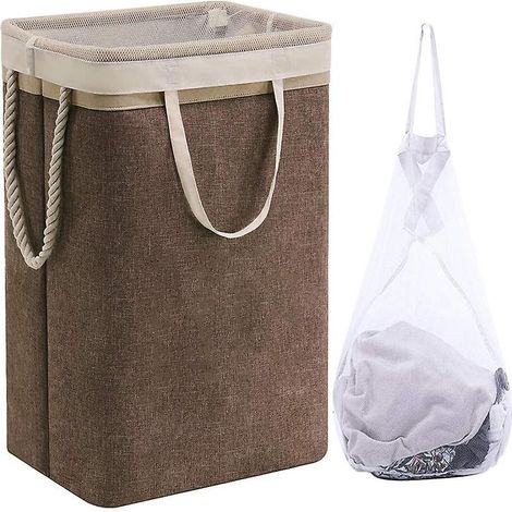grand Panier  Linge 60 X 41 X 31 Cm , Sac  Linge Pliable Avec Poignes En Corde Poubelle De Rangement Adapte  La Chambre  Coucher La Buanderie Sall (1/4)