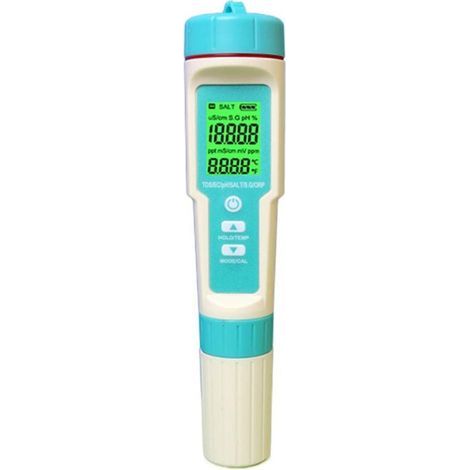 7-in-1-PH-Messgerät mit TDS EC-Salinitätstemperatur, hochpräziser Multifunktionstester, wasserdicht, automatisch, multifunktional, ORP, negatives Potenzial, PH-Messgerät, Qualitätsteststift (1/5)