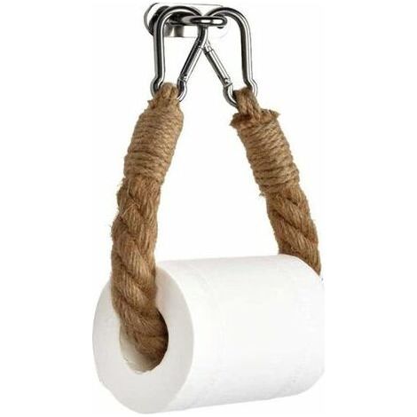 PortePapier Toilette, PorteServiette en Corde de Chanvre pour Salle de Bain et Cuisine PortePapier Salle de Bain Support (1/5)