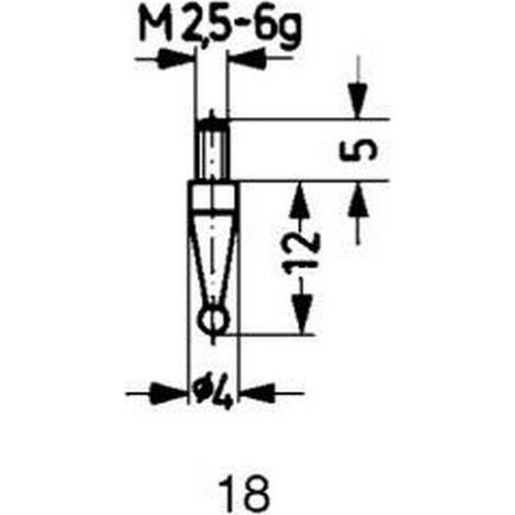 Conector de medida, de carburo, Modelo : esférico, 4 mm de Ø