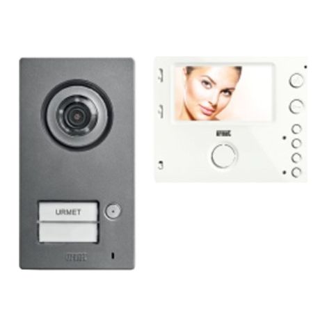 Kit 2 Fili monofamiliare Video pulsantiera Mikra2 Monitor vivavoce Miro Urmet 1722/93