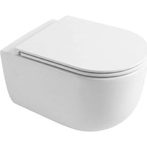 Ergo cuvette suspendue Plus size en céramique avec abattant SoftClose, blanc (SATPSWC) (1/5)