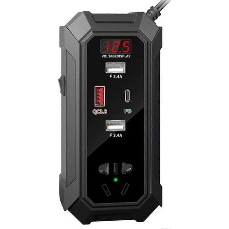 Alimentation simplifiée pour véhicules : conversion fiable du courant continu 12/24 volts en courant alternatif utilisable avec sorties USB (1/5)