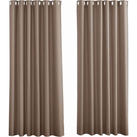 – Rideaux occultants thermiques taupe – 2 panneaux 107x213 cm – Bloque 80-95% de la lumière – Isolation thermique pour confort optimal (1/4)
