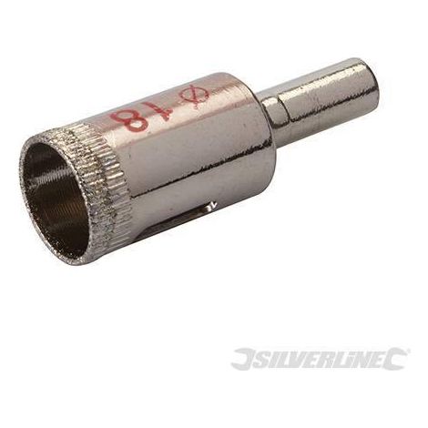 Sega a tazza diamantata per forare piastrelle , vetro, marmo, ardesia e gres porcellanato varie mis.-18 mm (1/2)