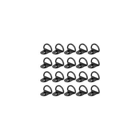 20 Pièces Anneaux D'Arrimage à Anneau en D, Traction Anneaux Arrimage, Anneau d'Arrimage, pour Remorques, Voitures, Camions, Kayaks, Outils Électriques, Arrimage de Charge 36x25mm Noir H205 (1/5)