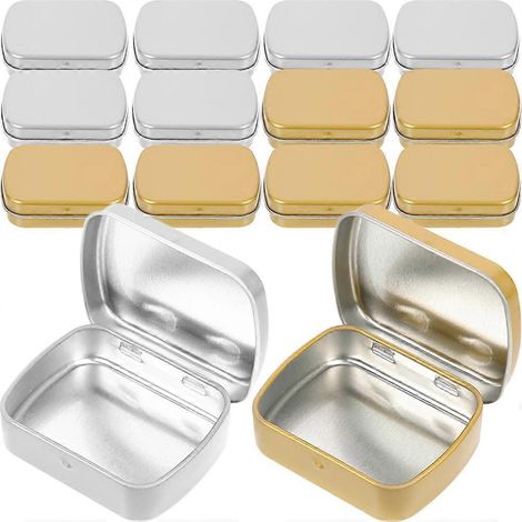 Lot de 20 boîtes à bonbons rectangulaires en fer-blanc, boîtes à bijoux, boîtes de rangement pour petits objets-6X4.5X1.5cm (1/3)