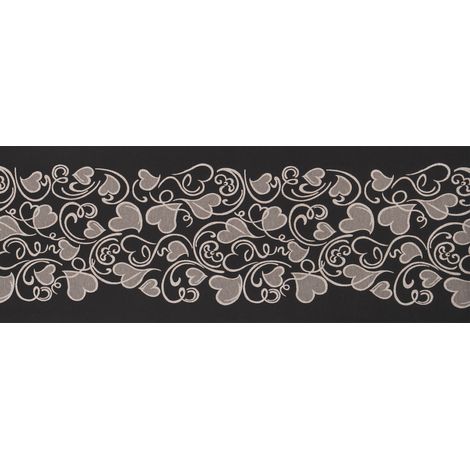 Tappeto Passatoia Tessuto Jacquard Linea Emozioni Disegno Amour Nero, misura57x115coloreNero (1/4)