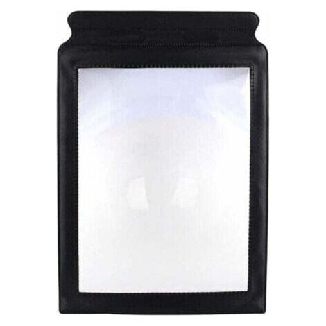 Loupe de lecture A4 pour personnes âgées, portable, surface souple, bordure noire, PVC, 3x. (1/4)