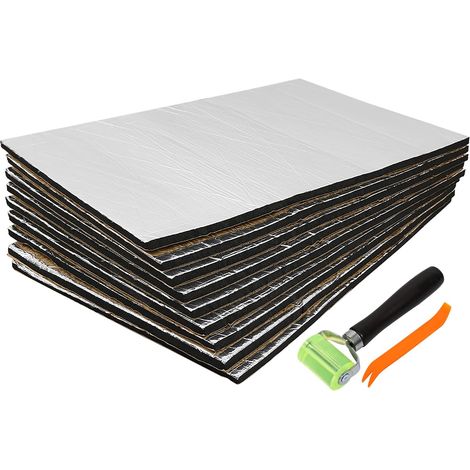 Tapis D'Isolation Phonique Voiture Alu 9pcs 50X30cm 10mm (1/5)