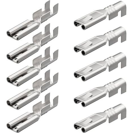 10 x Flat Plugs 0.5-0.8mm² Bare Shape I Flat Plugs for Flat Plugs 0.8 mm x 2.8 mm I Cable Lugs Flat Plugs Non-Insulated
