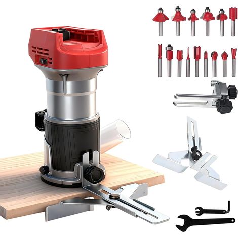 18V Battery Router Cordless Wood Router 800W Hand Router for Woodworking, 6 Speeds 10,000-30,000 RPM (1/5)