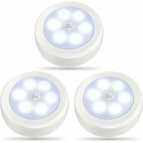 Armario interior con sensor de movimiento LED blanco frío, funciona con pilas, paquete de 3 unidades. (1/5)