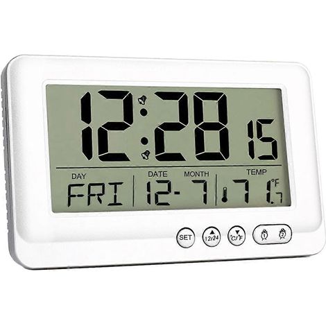 Réveil numérique à piles, réveil simple pour chambre, étagère, bureau ou table de chevet, réveil de voyage avec double alarme (1/5)