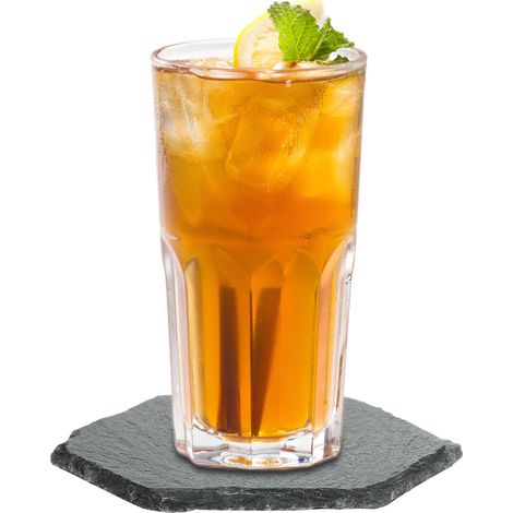 Sous-verre isolant en ardoise carrée naturelle, sous-verre en roche, schiste à whisky. (1/5)