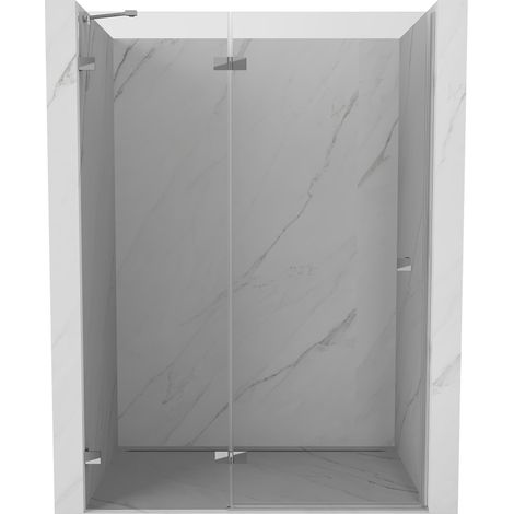 Mexen Lunar porte de douche pivotante gauche 140 cm, transparent, chrome - 834-140-000-01-00-L (1/5)