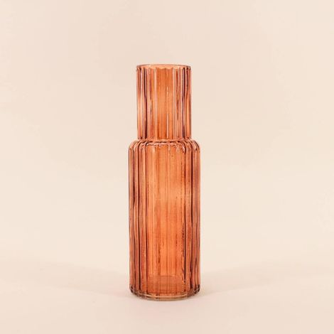 Vase en verre strié, H25cm