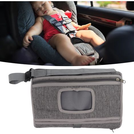 Tragbare Wickelunterlage aus Oxford-Grau, faltbar, mit mehreren Taschen, weich, hautfreundlich, komfortabel, inklusive Reisetasche und Aufbewahrungsmöglichkeit, 1 x 247 g