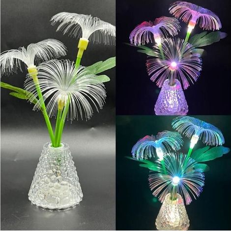 Veilleuse LED à fibre optique colorée - Lampe méduse romantique aux couleurs changeantes - Décoration intérieure (1/5)