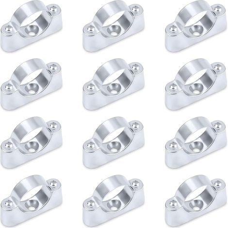 Lot de 12 supports muraux pour tuyaux d'un diamètre extérieur de 25 mm - Fixation de tuyau - Collier de serrage pour montage mural/au plafond - Colliers de serrage pour tuyaux d'eau - En métal PVC (1/5)
