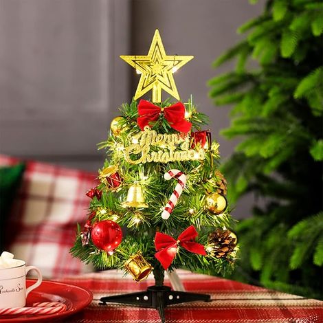 Sapin de Noël artificiel avec LED de 30 cm, pour table, sapin de Noël miniature, petit sapin de Noël 30 cm (1/5)
