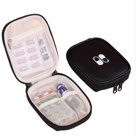 Mini trousse de premiers secours portable pour voyage - Organisateur de trousse de premiers secours, rangement médical compact (1/5)