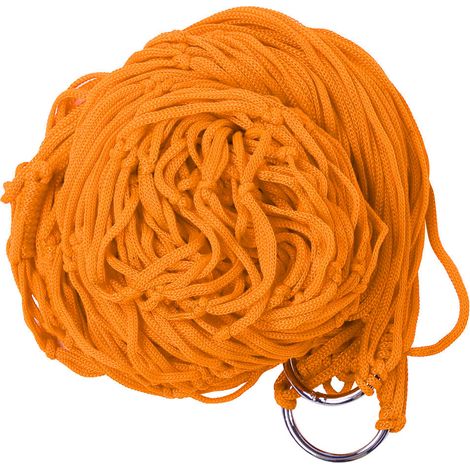 Lit suspendu double confortable en maille de nylon pour le camping en plein air (orange) (1/5)