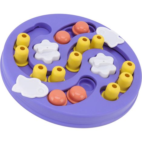 Jouets d'intelligence pour chiens : améliorent le développement intellectuel, réduisent l'ennui et l'anxiété. Distributeur de croquettes interactif pour chiots (violet). (1/5)