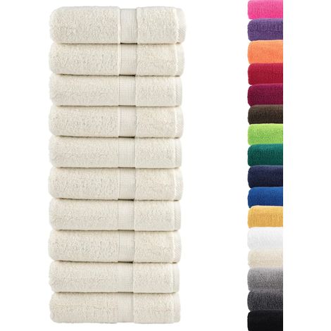 Serviettes de toilette premium SOLUND 10 pièces Crème 30 x 30 cm 600 g/m² (1/5)