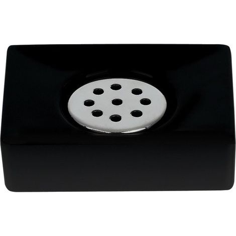 Porte savon Céramique QUADRO MATT Noir mat Spirella (1/4)