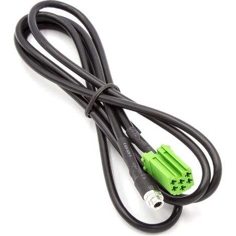 vhbw Câble adaptateur AUX pour radio de voiture (120 cm) compatible avec Renault Laguna, Megane, Clio