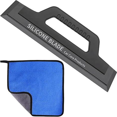 Silicone Squeegee Car with Carbon Glass Cloth for Window Shower Scratch Free (1/5)
