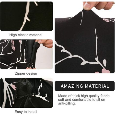 Coprisedia universale elasticizzato in microfibra lavabile, coprisedia stampato, coprisedia comodo ed elasticizzato per sedie direzionali (Taglia: L) (1/4)
