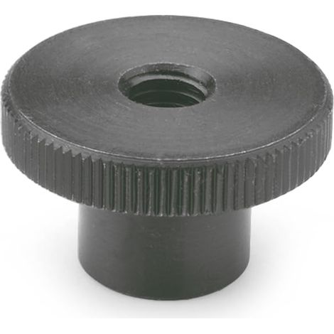 Ganter Normelemente  Dado zigrinato alto – DIN 466-M3  acciaio brunito  30 pezzi (1/2)