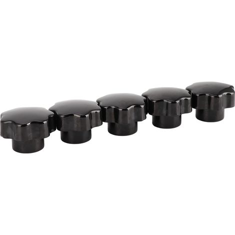Lot de 5 poignées à molette 7 étoiles avec noyau en laiton pour outils et équipements industriels M12x50 (1/5)