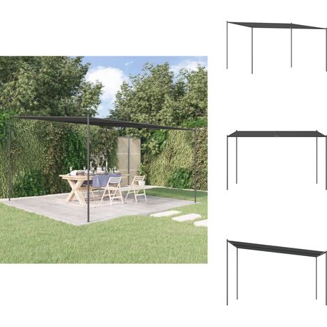 Belvédère anthracite 4x4 m 180 g/m² tissu et acier - Abri Extérieur - Gazebo - Parasol - Tente Événement - Toile D'ombrage (1/5)