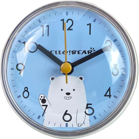 Horloge Murale à Ventouse - Horloge Étanche pour Salle de Bain et Cuisine - Mouvement Silencieux - Fixation sur Surface Lisse - 1 Pièce (1/5)