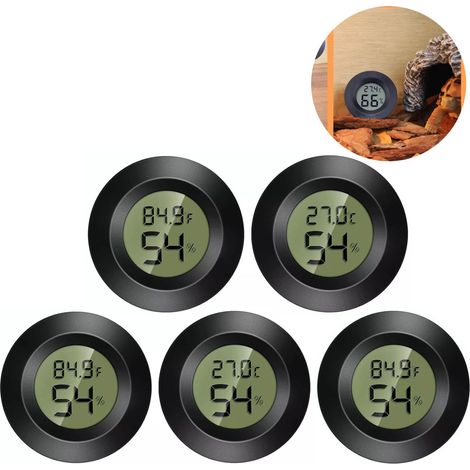 de mini thermomètres hygromètres LCD numériques capteur d'humidité et température à °C pour intérieur frigo congélateur serre Lot 5 -50 +70 (1/5)