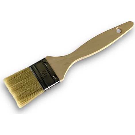 Pinceau queue de morue Lot de 12 Soie blanche Largeur 50 mm Multi support Peinture huile acrylique vernis émaux colle lasure teinture apprêt résine Kibros 32050x12 (1/5)