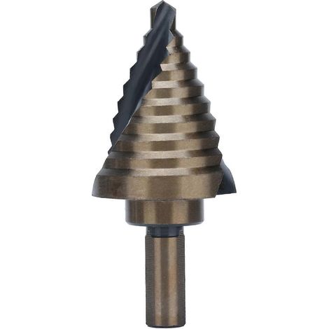 Spiral-Stufenbohrer, Größe 10, dunkelgelb, aus HSS, gerillt, Stufenbohrer