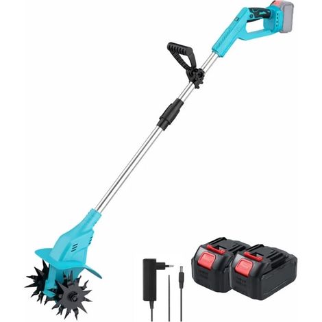 TRADE SHOP - Motozappa Zappa Elettrica Con 2 Batteria Da 48 V Zappetta Da Giardino Portatile Asta - (1/4)