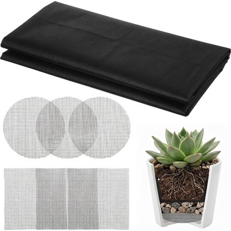 Toison filtrante de 1,6 x 1 m pour pots de plantes, peluche découpable, avec 6 grilles de drainage, non-tissé de drainage, pots de fleurs pour jardinage, maison de tomates, serre, film (1/5)