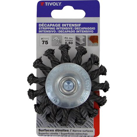 Brosse CIRCULAIRE -Fil acier torsadé -Gros décapage du métal / Ø: 75 / 0.5 TIVOLY - XT20252006068