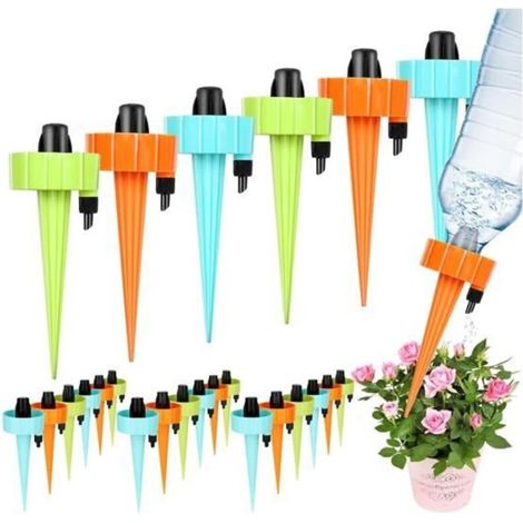 24-piece drip irrigation kit with adjustable flow automatic watering system for plants.