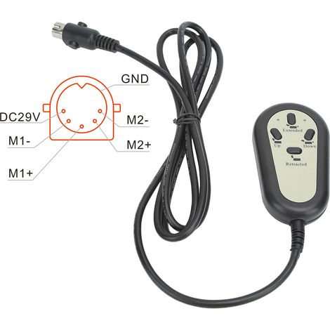 Manuelle Fernbedienung mit 4 Tasten für elektrischen Sessel und Massagesitz – ABS-Sofa-Controller, 5-polig, 160 cm Kabel, 12–24 V – 1 Stück (1/5)