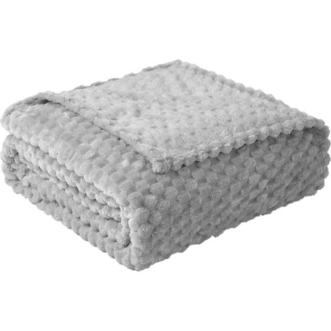 Kuscheldecke – 100 x 150 cm – Weich und warm – Mikrofaser – für Sofa und Bett, Schlafzimmer, Büro – Grau