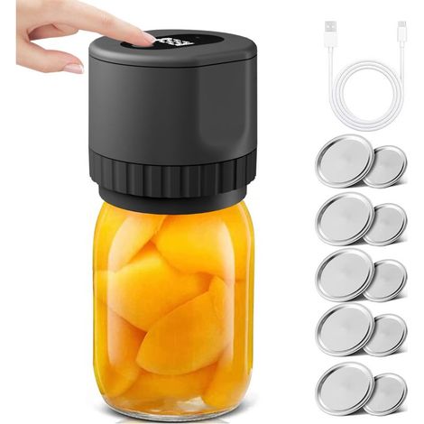 1 Kit de scellage sous vide,bocal Mason,bouche large et régulière,stockage alimentaire,fermentation (1/5)